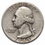 1945-D Washington Quarter 40-Coin Roll Avg Circ